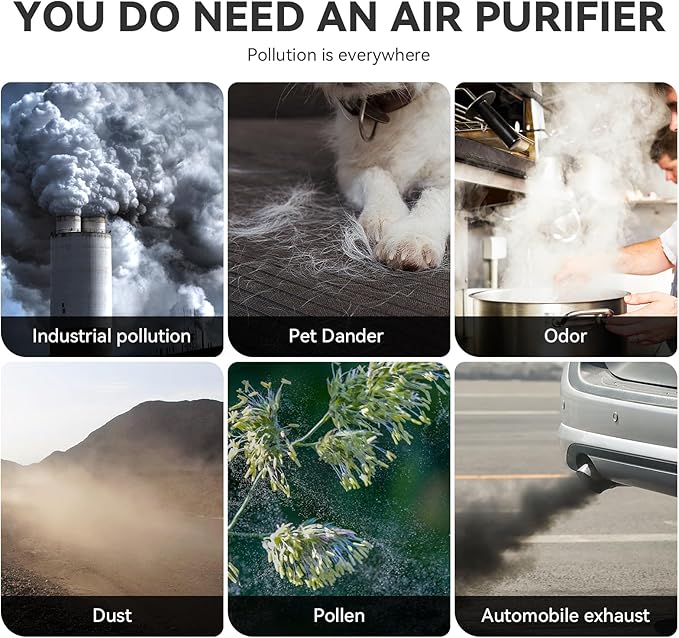 Air Purifiers for Bedroom, H13 HEPA Air Purifiers - Covers Up to 1074 ft² - 24dB Ultra-Quiet Sleep Mode, 360° Outlet Air Cleaner , Perfect for Home, Pets (Cream Pink)