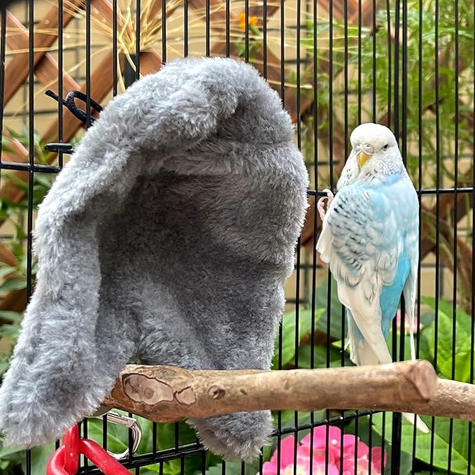 Comfort Corner Fleece Bird Blanket Parrot Cage Snuggle Hut Warm Bird Nest House Bed Hanging Hammock Toy for Parakeet Cockatiel Pigeon Small Animals Shelter Plush Bedding(Size L)