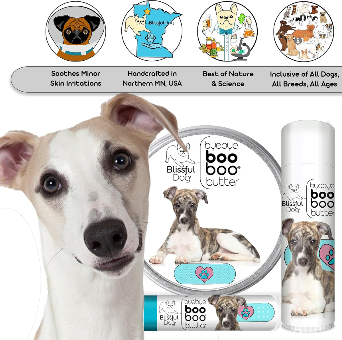 The Blissful Dog Whippet Boo Boo Butter, 16 oz.