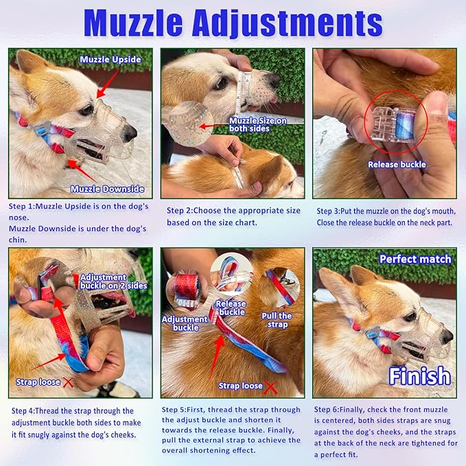 Basket Muzzle Allows Panting Drinking, Anti Biting Chewing, Suitable for Grooming Trimming Training, Transparent, Size 2
