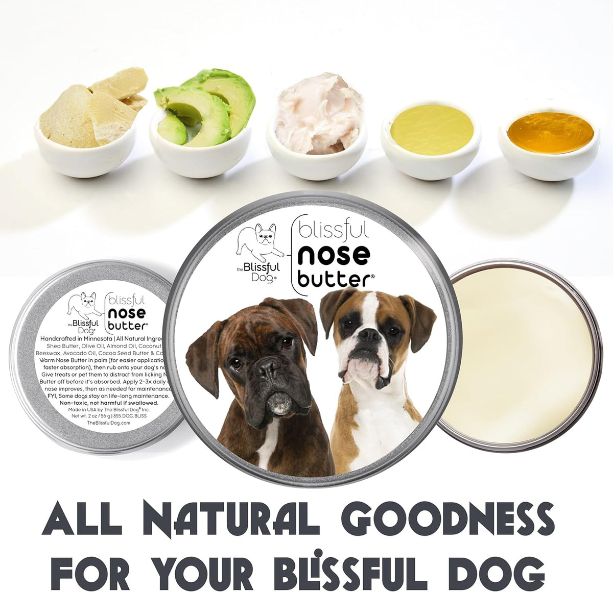 The Blissful Dog Boxer Duo Unscented Nose Butter, 4-Ounce