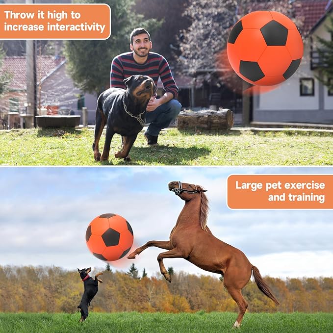 QDAN Herding Ball for Dogs, 25 inch Dog Balls, Giant Dog Toys Horse Toy, Herding Ball for Australian Shepherd, Orange