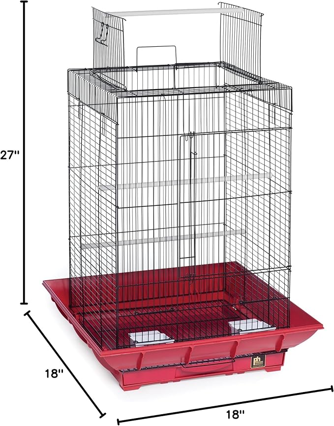 Prevue Hendryx SP851R/B Clean Life Play Top Cage, Red and Black