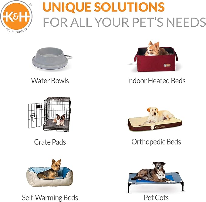 K&H Pet Products Outdoor Elevated Dog Cot, Breathable Cooling Elevated Cot Hammock Pet Bed for XL Dogs, Washable Mesh Cover, Raised Metal Frame, Collapsible, Portable - Extra-Large 50 X 32in Gray