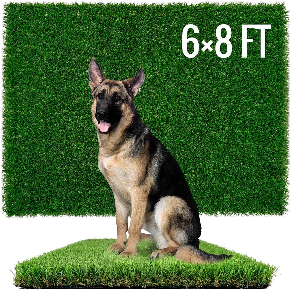 Fake Grass for Dogs to Pee On, Artificial Turf for Dogs, Grass Pee Pad for Dogs Potty Training, Premium 6x8FT Extra Large, Indoor Outdoor Turf Grass Pad for Dogs