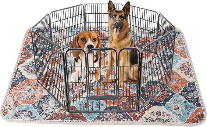 IEUUMLER Washable Pee Pads for Dogs, 1 Pack Reusable Non-Slip Grip, Super Absorbent Waterproof Puppy Pads for Potty Training, Playpen, Crate, Whelping Box EU011 (Orange, 71" x 71")