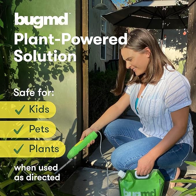 BugMD Blaster Kit - 4 Pack Pest Control Essential Oil Concentrates 3.7 oz and 1 Pest Blaster - Plant-Powered Bug Spray for Home, Insect Killer, Ant Killer for House, Roach, Flea Spray for Home