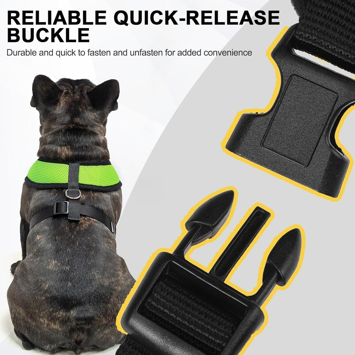 BINGPET No Pull Dog Harness,Soft Mesh Breathable All Weather Vest Harness,Safety Protection Design Durable Adjustable Step-in Easy Walk Dog Harness for Small Medium Large Dogs(Green,L)