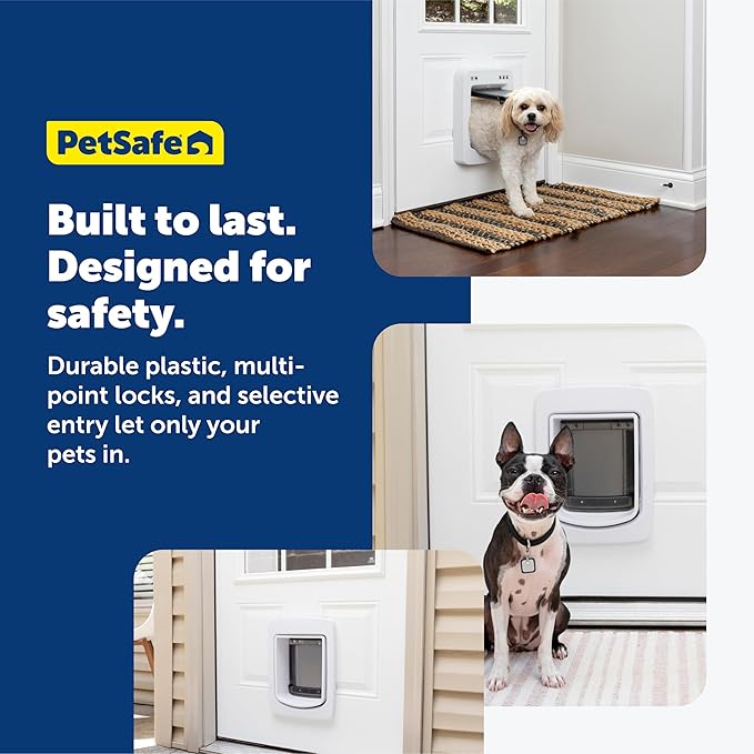 SmartDoor™ Never Rust Connected Pet Door, Dog and Cat, Selective Entry and Exit, App Enabled Pet Door, Smart Device, Smartphone Controlled, Customize Schedule, Multiple Pets, Medium