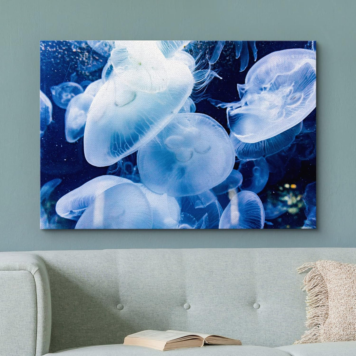 wall26 Canvas Print Wall Art Translucent X-Ray Tropical Ocean Jellyfish Nature Animals Photography Realism Rustic Scenic Landscape Wilderness Earth for Living Room, Bedroom, Office - 32"x48"