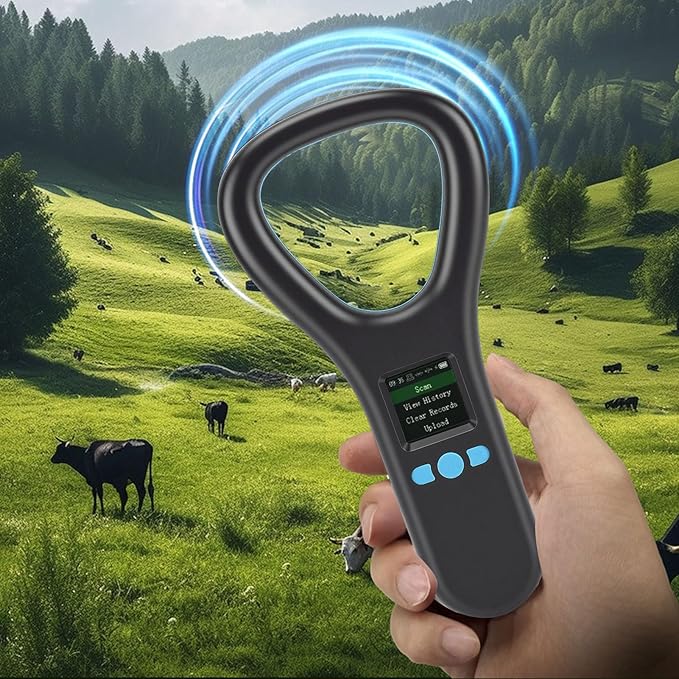 Pet Microchip Scanner, ISO11784/85 FDX B & EMID Chip Reader with 1.44 Inch Color Screen & 500 Data Storage, Rechargeable RFID Scanner for Dogs Cats Animals
