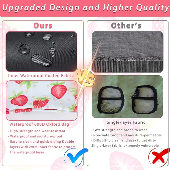 DZWLKJ Guinea Pig Hay Feeder, 600D Polyester, Watermelon, Rabbit Hay Feeder Bag, Guinea Pig, Chinchilla, Hamsters, Small Pets, 1 Pack, Foldable, Lightweight