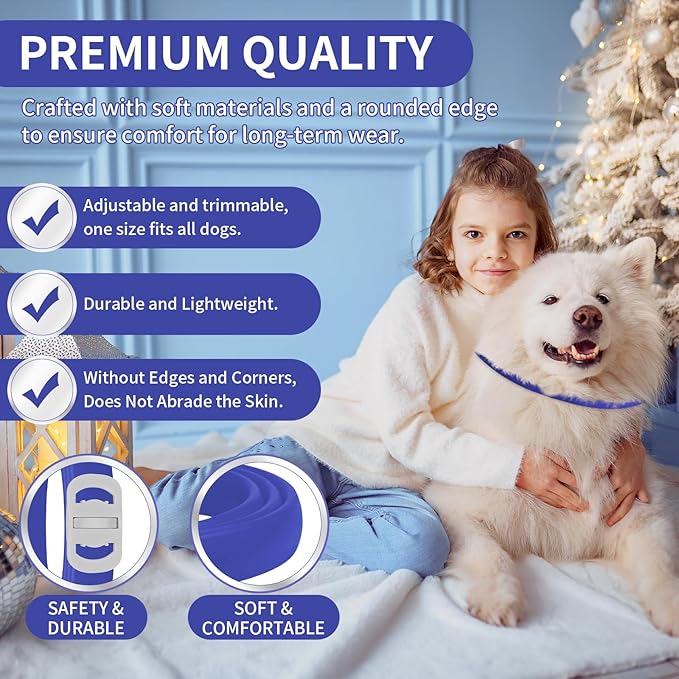 YOTANGO 4 Pack Flea Collar for Dogs, Dog Flea Collar Waterproof, 32 Months Prevention, Dog Fleas and Tick Treatment, Adjustable Fleas and Tick Protection for Dogs Puppy(Blue & Pink)