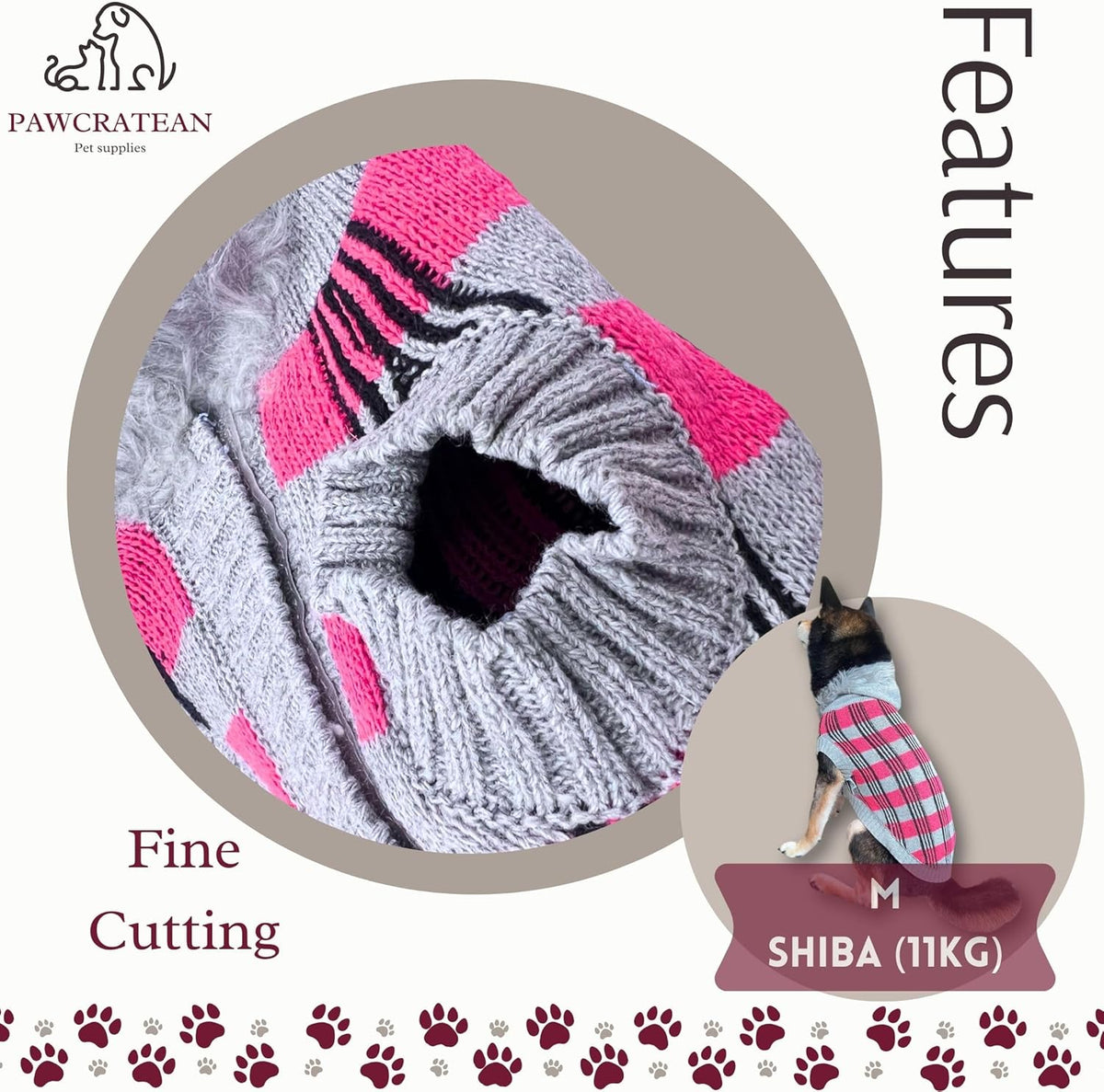 Cute Sweater for Dogs and Cats Soft Flannel Pet Outfit Warm and Cozy Animal Hoodie Small to Large Pet Clothes for Halloween Parties and Everyday Wear (Medium, Pink Checkered with Hat)