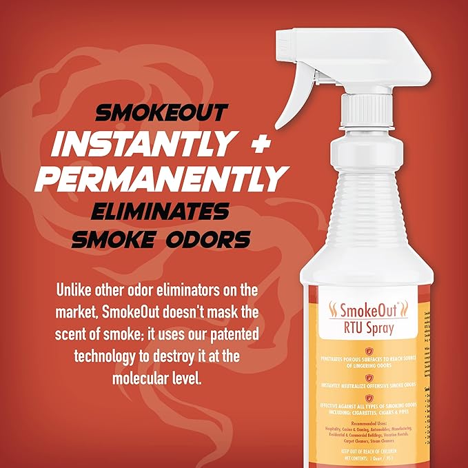 SmokeOut - Commercial Strength Odor Eliminator - Neutralizer, Deodorizer, Odor Remover (32 ounce)