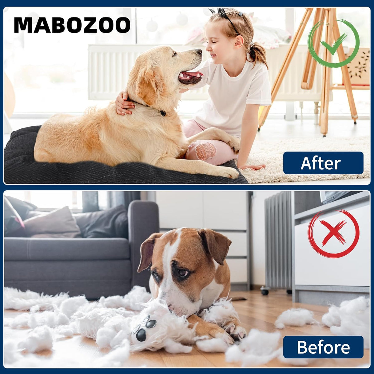 MABOZOO Chew Proof Indestructible Dog Beds for Aggressive Chewers,Durable Dog Crate Pad,Washable Tough Pet Mats for Kennel,Black,M 18x29 in