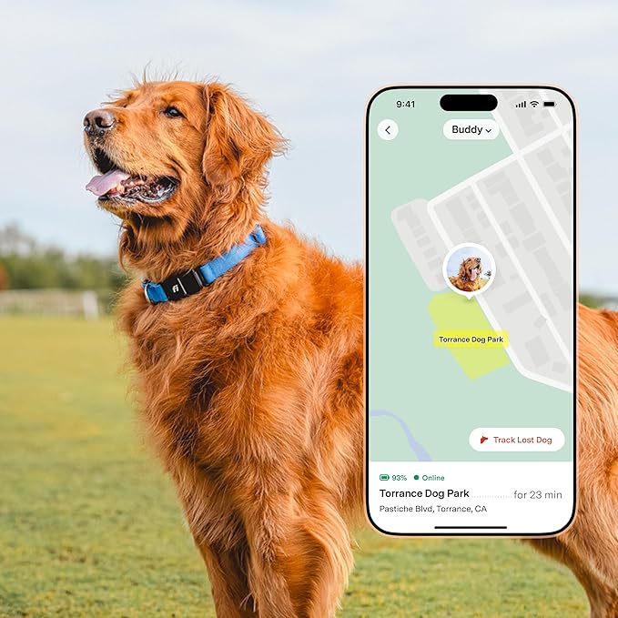 Fi New Series 3+ Smart Dog Tracker Collar – AI GPS for Dogs, Health & Behavior Monitor, Virtual Fence, Escape Alerts, Waterproof, Apple Watch Compatible 12Mo Membership Included