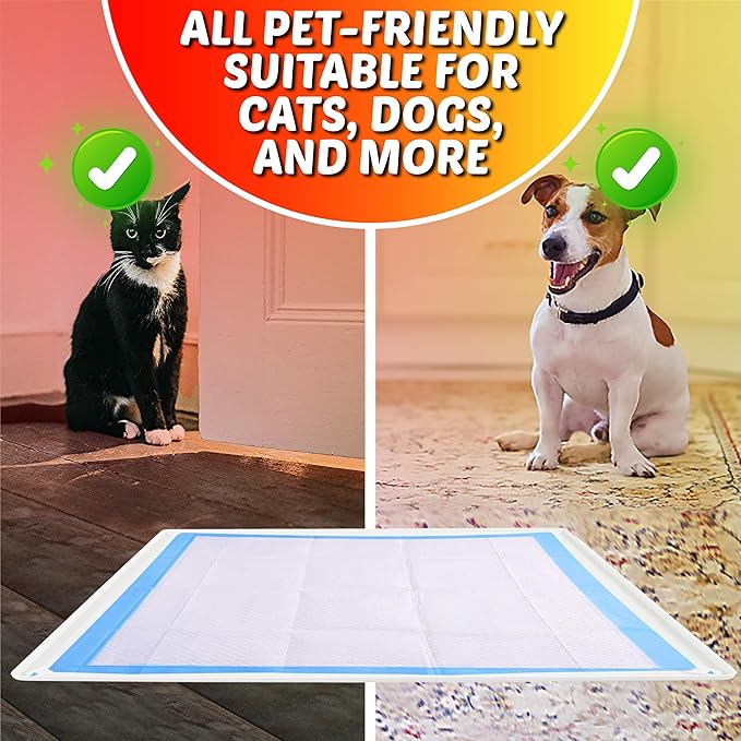 TidyFriend Dog Pee Pad Holder Tray Fits for 28” x 34” Pee Pads with Corner Lock Holes, Raised Edges, Non-Spill, Easy to Clean Silicone Dog Potty Tray Holder, For Indoor Floor Protection (White)