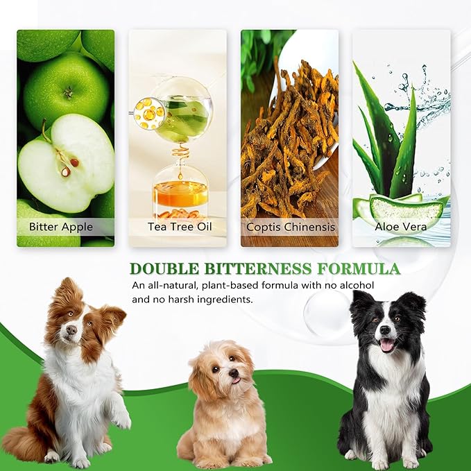 vyaji 5.07 Oz Bitter Apple Spray for Dogs to Stop Chewing - Natural Ingredients No Chew Spray for Dogs - Bitter Sprays for Dog - Alcohol-Free & Cruelty-Free - Safeguard Beloved Furniture, Green