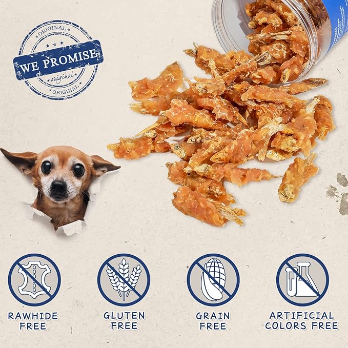 Dog Treats Chicken & Fish, High in Protein and Omega-3, for Large Small Dogs, 10.5 oz
