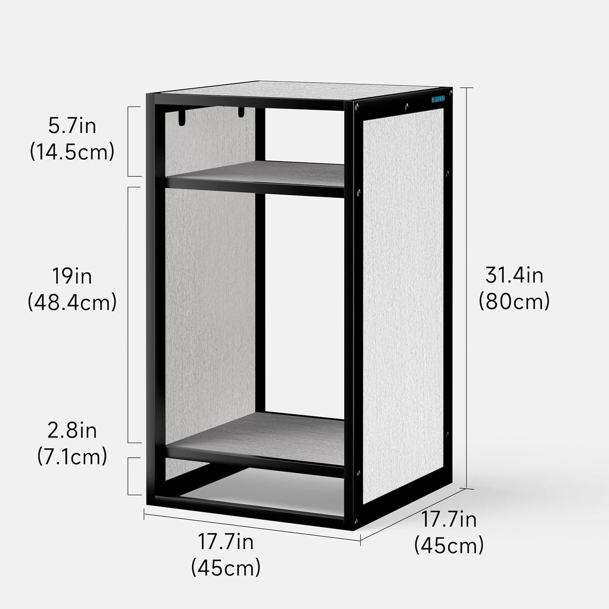 LANDEN Gray Metal Frame Stand, Three-Shelf for Fish Tanks up to 20 Gal, CLX45-45x45x80cm (17.7x17.7x31.49 in), for Fish Tanks and Reptile Terrariums, Home & Office Use