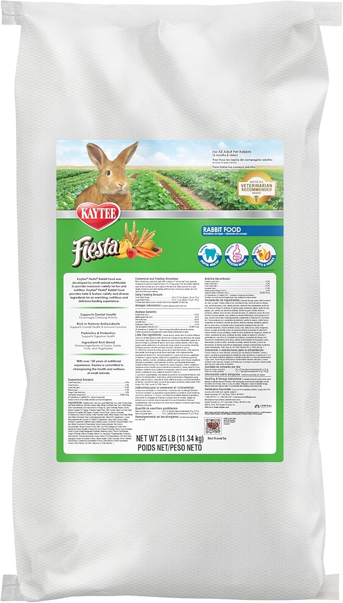 Kaytee Fiesta Rabbit Food Flavor Medley 25 Pounds