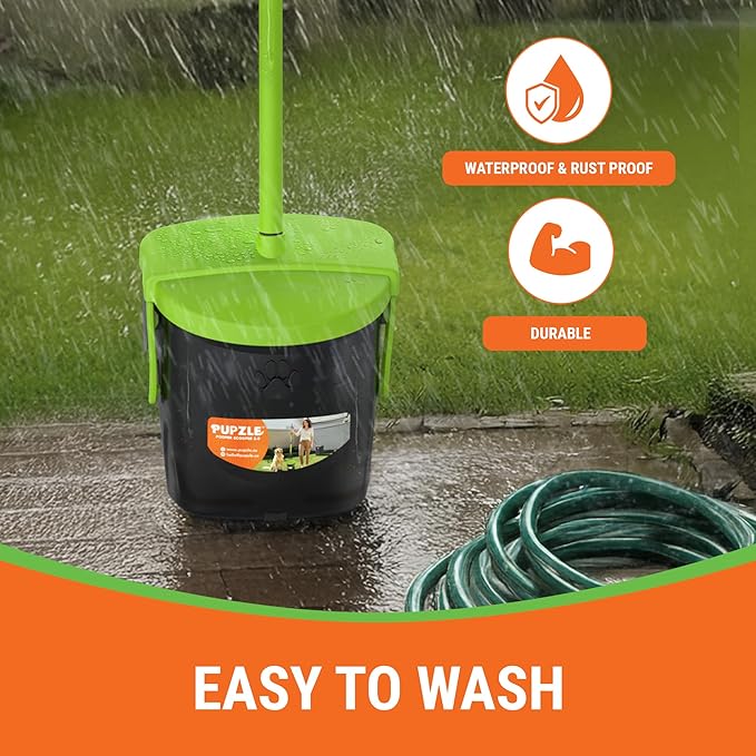 Dog Pooper Scooper with Bag Attachment, 40" Long Handle Pooper Scooper for Large Dogs, Dog Poop Scoop for Yard, Large Capacity Swivel Bin and Rake, Lavender Scented Bags (Green)