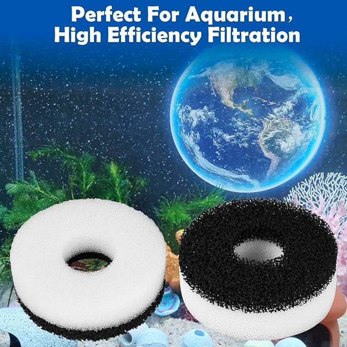 Filter Replacement Compatible with Biorb Aquariums(10 Piece of Carbon Foam, 10 Piece of Regular Foam, 2 Cleaning brushs and 1 Piece Cleaner pad)