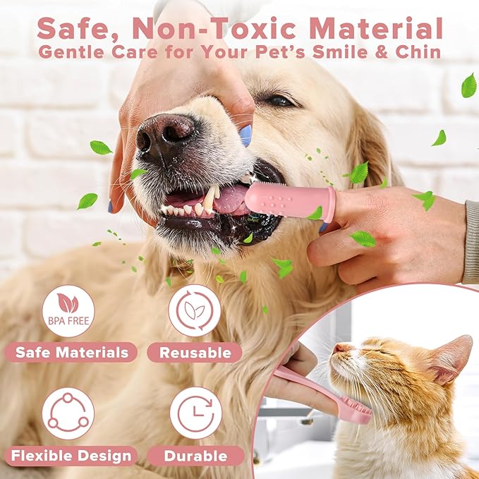 6PCS Pet Grooming Kit for Dogs,Cats and Horses | Dog Washing Gloves | Dog Bath Brush | Dog Bath Gloves | Dog Shampoo Brush | Pet Grooming Gloves | Dog Bath Supplies (Light Pink)