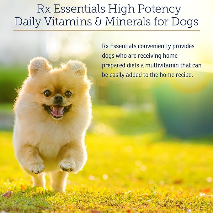 Rx Vitamins Essentials for Dogs - Daily Vitamins & Minerals - with Blue Spirulina, Kelp Powder, and Milk Thistle - Complete Canine Vitamins and Essential Minerals Powder - 8 oz