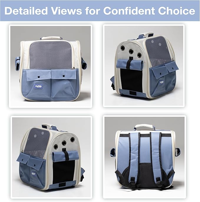 Cat Backpack Carrier Airline Approved – Breathable Pet Carrier Backpack for Small Dogs, Cats, Puppies, Rabbits – Travel Dog Backpack with Ventilated Design for Hiking, Outdoor, Car Trips