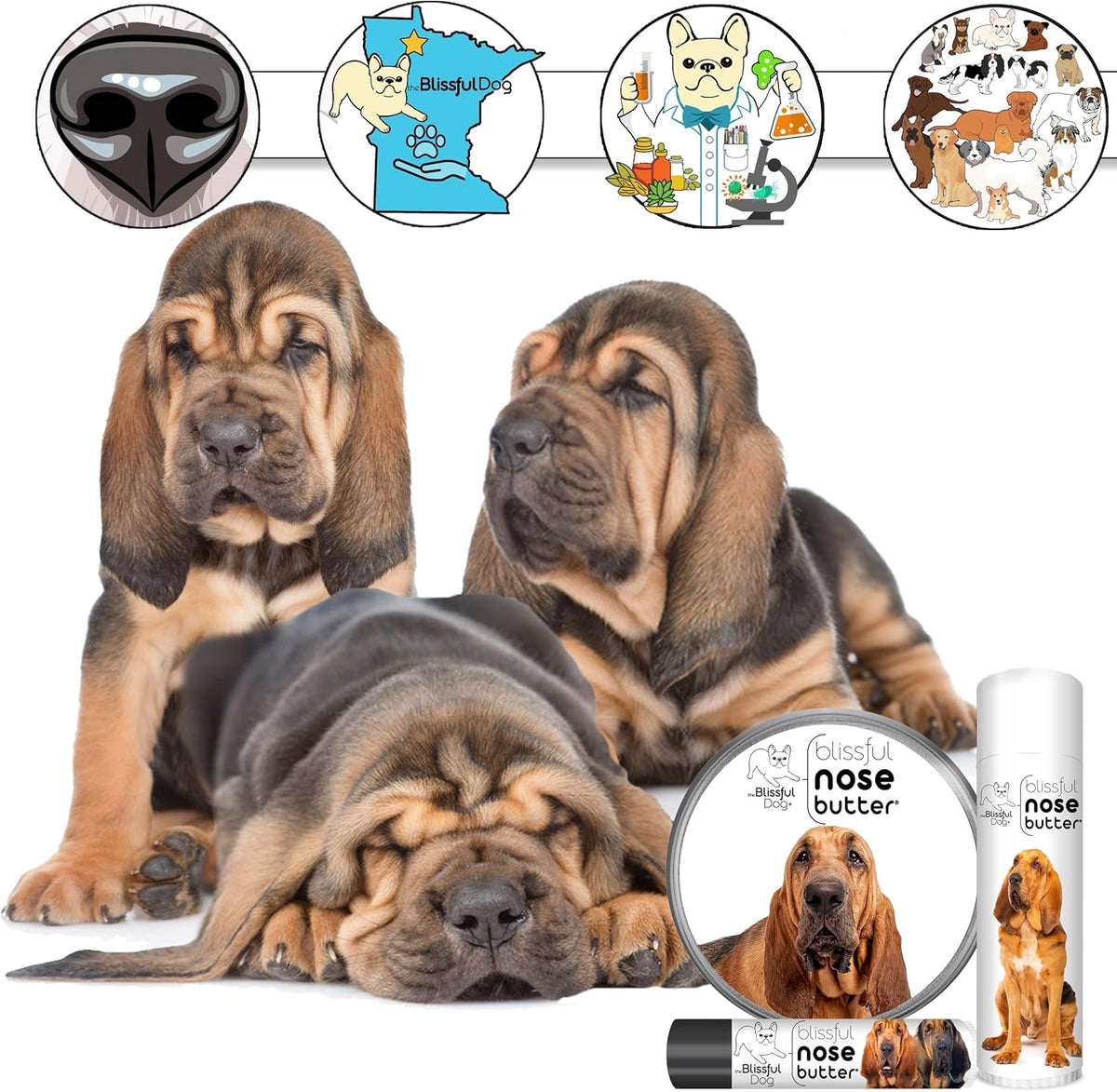The Blissful Dog Bloodhound Unscented Nose Butter, 16oz