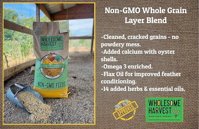 Homestead Harvest Non-GMO Whole Grain Layer Blend 16% for Laying Hens or Ducks 25lb