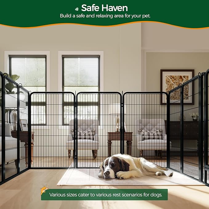 Yaheetech Dog Playpen Outdoor, 47 inch 32 Panels Dog Pen Indoor Heavy Duty Puppy Exercise Pen Metal Pet Fence for RV Camping/Yard/Garden