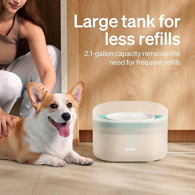 PETLIBRO Replacement Filters for Capsule Dog Fountain PLWF008, 4 Month Set of Filters for Dog Water Dispensers, 8 Count Pack, White