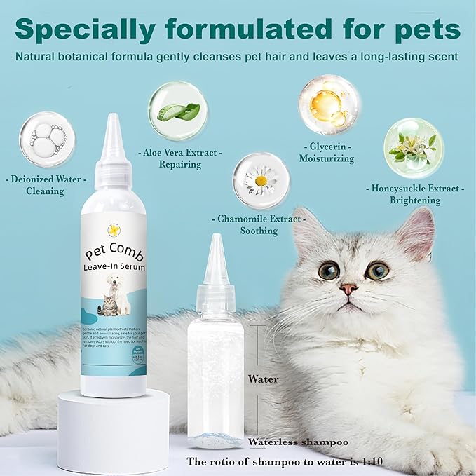 Cat Steam Brush, Dog Brush for Shedding, Pet Spray Hair Removal Comb, Pet Brush for Short & Long Hair, USB Rechargeable Grooming Supplies, Spritz Defur Comb with Finger Wipe for Teeth (White)