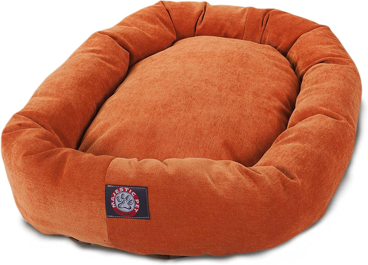 Majestic Pet Villa 52 Inch Shredded Memory Foam Dog Bed for X-Large Sized Dogs 52x35x11 Inch–Orthopedic Dog Bed with Removable Washable Cover-Washable X-Large Pet Bed with Head Support-Orange