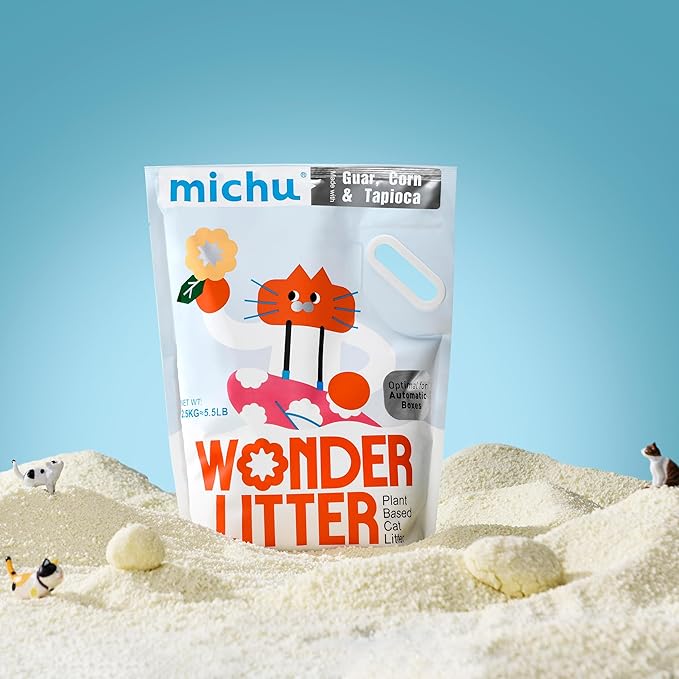 Tofu Cat Litter Natural Clumping Tofu Cat Litter 5.5lb/88oz 5 Scents (Peach + Wonder Litter, 2 Pack)