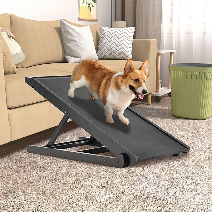 ABORON Dog Ramp,Adjustable Folding Pet Ramp for Bed,Couch,SUV - High Traction Portable Rubber Paw Ramps,Great for Small & Large Old Dogs & Cats, Supports up to 200 lbs,39.3''Long