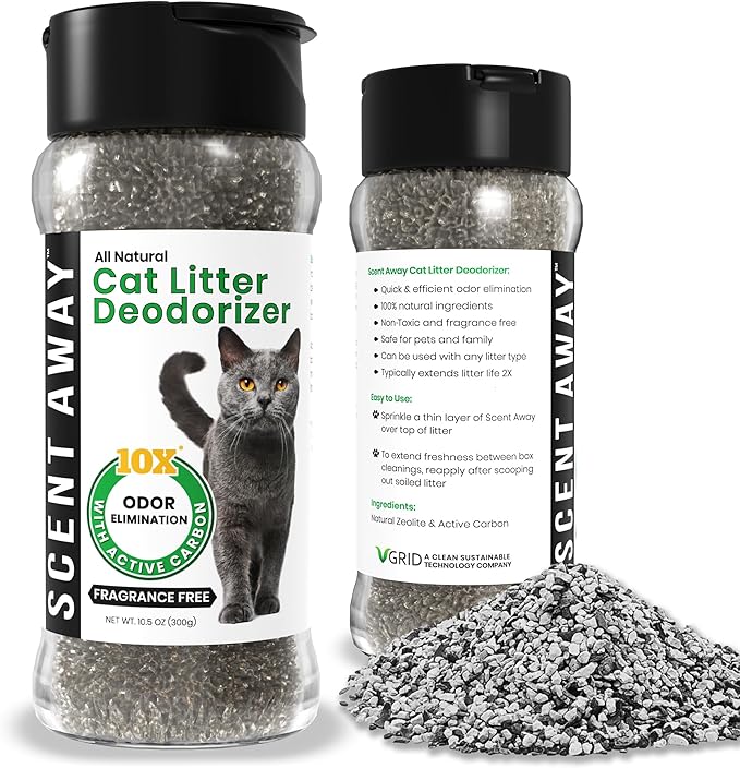 Cat Litter Deodorizer | Litter Box Odor Eliminator | Fragrance-Free with Active Carbon | Eliminates Cat Odors and Smells to Keep Your Home Fresh and Clean (Pack of 1)