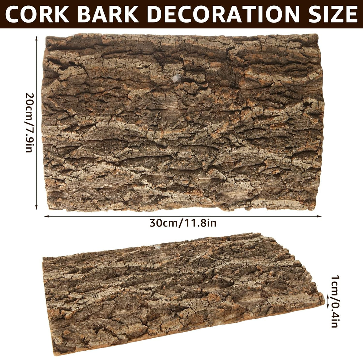 RHBLME 6 Pack Cork Bark for Reptiles, 11.8" L x 7.8" W Cork Bark for Terrarium, Reptile Tank Background Terrarium Backdrop Wall Decor Natural Reptile Climbing Mat
