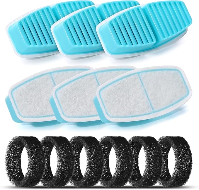 Cat Water Fountain Filters : BEMOONY Pet Water Fountain Replacement Filter - 12 Packs of Cat Fountain Filters (6 Carbon Filters + 6 Sponges) - Multiple Filtration Please Replace it Every 2-3 Weeks