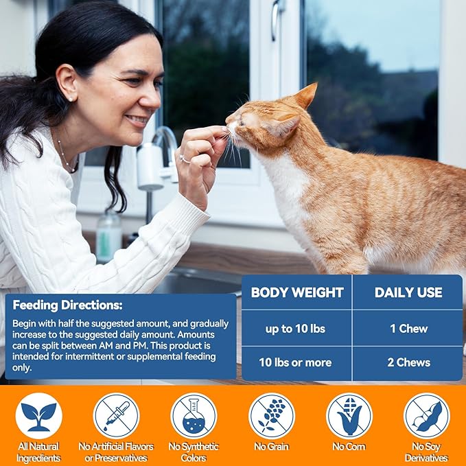 Cat Allergy Relief Chews 200 pcs - Cat Itchy Skin & Paw Licking Relief - Omega 3 & Probiotic for Cats - Anti-Itch Relief for Skin & Coat Health, Immune Support, Seasonal Allergies - Chicken Flavor