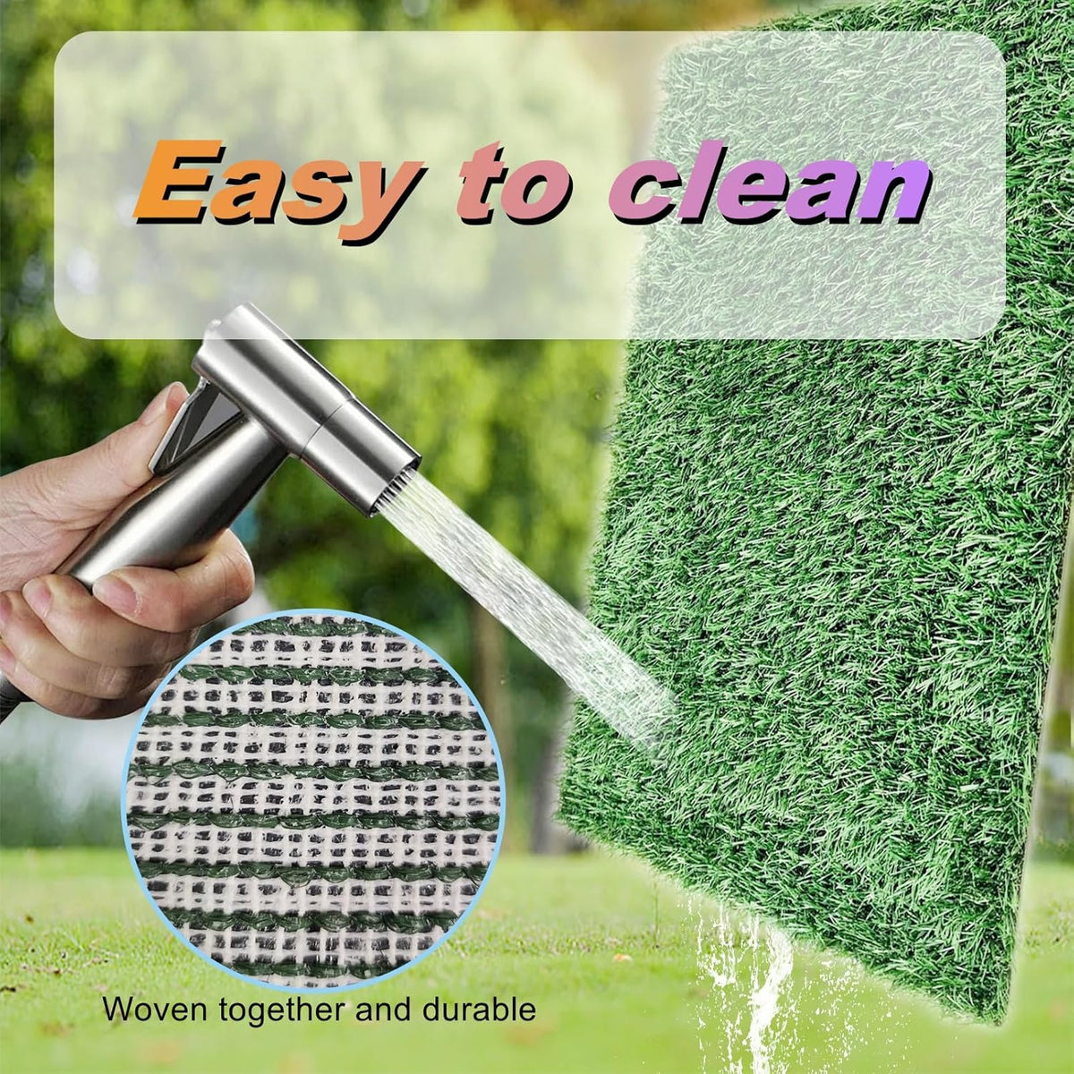 35"X22.6" Dog Grass Pad with Tray - Indoor/Outdoor Artificial Turf Potty Training Mat for Large Dogs, Portable Dog Litter Box for Balcony/Patio, Washable Reusable Pee Pad and Fake Grass for Dogs