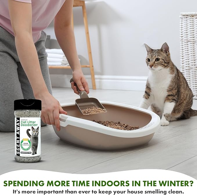 Cat Litter Deodorizer | Litter Box Odor Eliminator | Fragrance-Free with Active Carbon | Eliminates Cat Odors and Smells to Keep Your Home Fresh and Clean (Pack of 1)