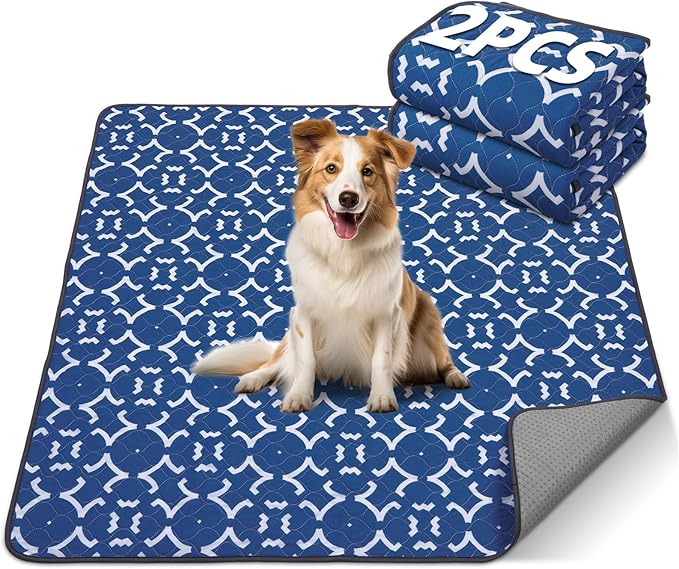 LOOBANI Washable Pee Pads for Dogs 36"x 36": 2 Pack Super Absorbent Reusable Puppy Pads Leakproof Whelping Pad Dog Playpen Mat, Waterproof Non-Slip Dog Training Pads for Floor, Crate, Potty