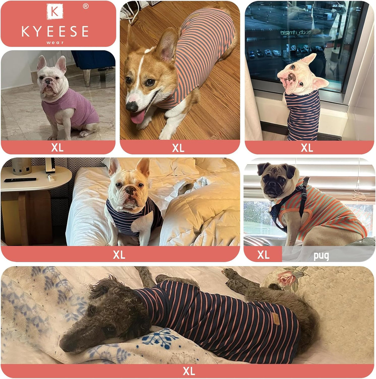 KYEESE 2Pack Dog Sweater Soft Dog Sweatshirt Pullover Pet Sweaters for Medium Dogs Male Warm Pet Coats Stretchy Dachshund Clothes Turtleneck Dogs Clothes