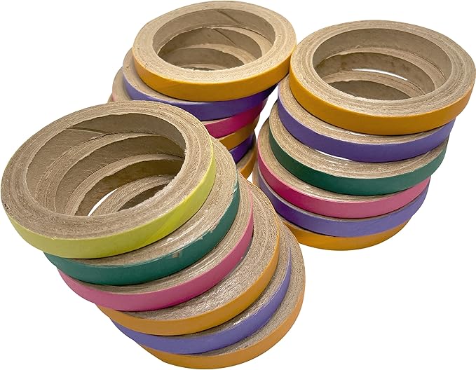 8014 Big 4 Inch Donuts Pk18 - Large Size Compressed Cardboard Chewable Bird Foot Toys, Bright Outer Paper Strip, Lots of Shreddable Layers, Great for Med to Large Size Birds