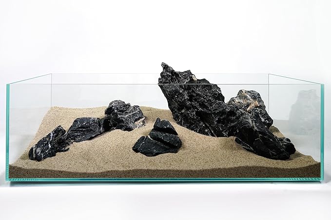 LANDEN Dark SEIRYU Stones Natural Rocks (3~11 inches,11pcs) x2 40Lx 2 Cases Total 80L 37lbs for Aquarium, Paludarium, Terrariums, Landscaping Rocks, Decorative Aquarium Rocks