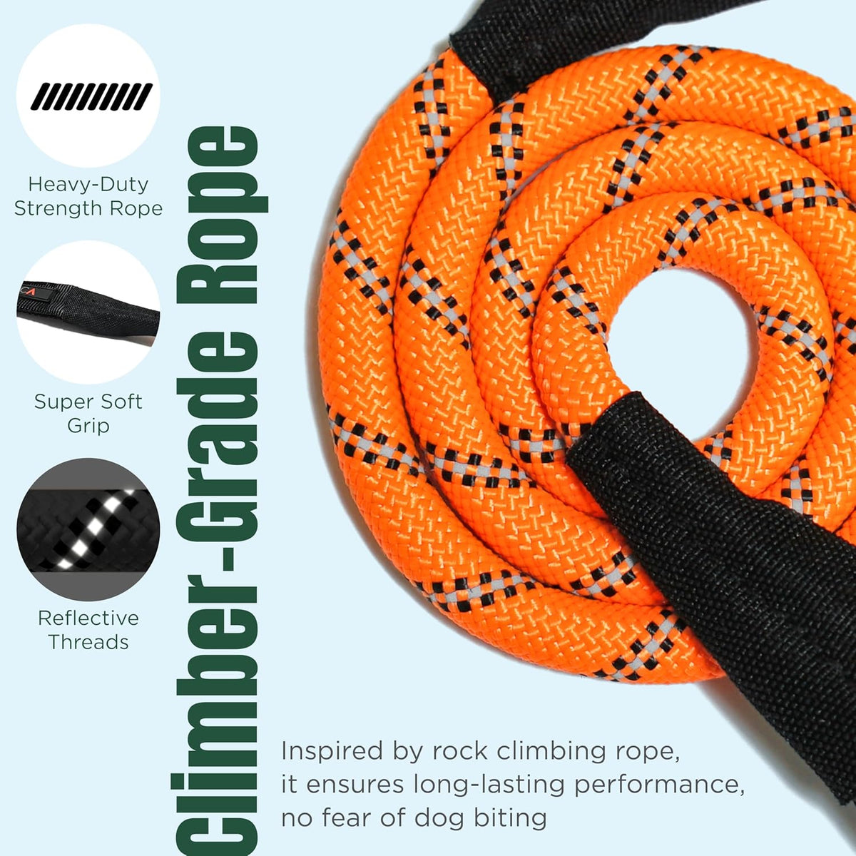 Dog Seat Belt for Car | Universal Dog Car Seatbelt | Durable Reflective Rope with Clip Hook Latch, Buckle and Carabiner- Safe and Secure Pet Safety Restraint (Orange)